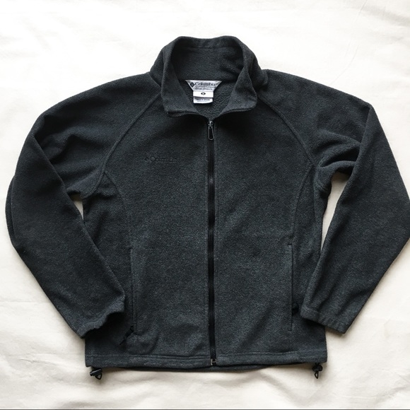 Jackets & Blazers - Columbia W's Fleece Zip-Up Charcoal Jacket, MEDIUM